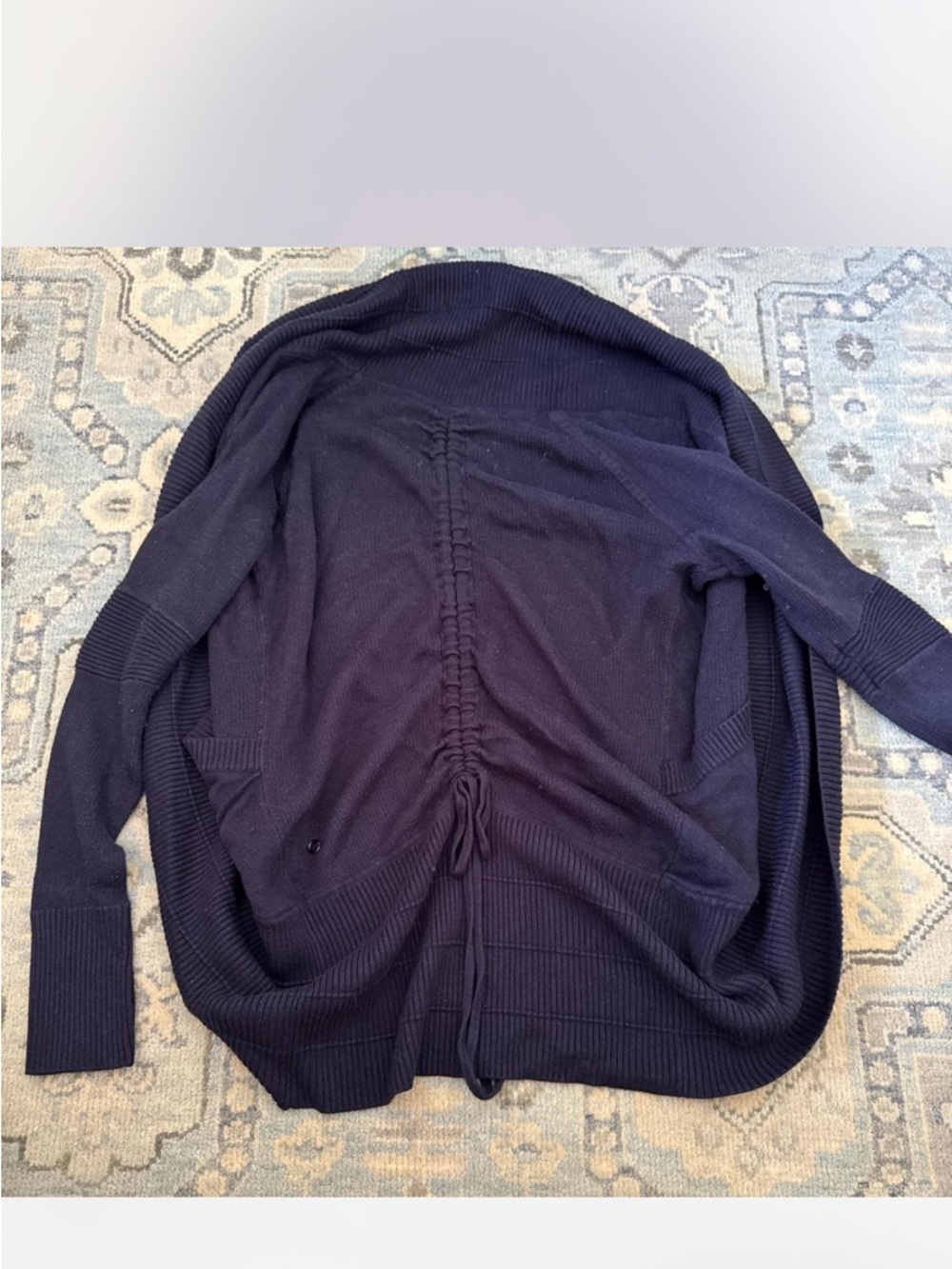 lululemon athletica Navy Blue Open-Front Ruched Cardigan